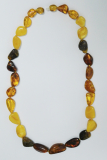 Bernstein Kette Naturbernstein im Verlauf honig-amber-cognac 0,5-1cm 15,4g 45cm