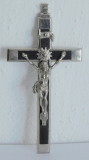 Altes kleines Brustkreuz Sterbekreuz Feldkreuz Inri Jesus plastisch 8,5x4,5cm