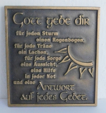 Bronze Relief Irischer Segen Gott gebe dir Antwort Butzon & Bercker 10,7x9,7cm