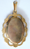 Alter Jugendstil Anhänger Fotoanhänger Double oval 3,7x3cm