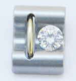 Anhänger Steel Zirkon A*D Andreas Daub edel schlichtes Design Stäbchen Gold 585