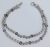 Edle Kette Collier Montblanc Star Collection 2reihig Silber 925 Onyx 40cm 92g