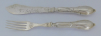 2tlg Jugendstil Fischbesteck Art Krupp Berndorf Austria versilbert Gabel Messer