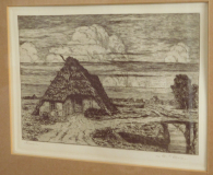Seltene große Radierung Moorkate Martin Paul Müller Worpswede 26x18,8cm (N)