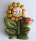 Original Bozener Blume Thun Bozen Sonnenblume mit Marienkäfer 10,5cm (N)