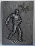 Buderus Eisenguß Relief Kunstguss Sämann Bauer Heinrich Moshage MH 29x21,2cm