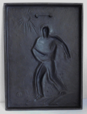 Preview: Buderus Eisenguß Relief Kunstguss Sämann Bauer Heinrich Moshage MH 29x21,2cm