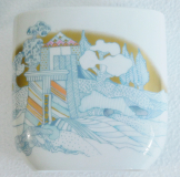 Seltene Vase Rosenthal Landschaft blau-gold 3541/14 Design Wiinblad 14,8cm (N)