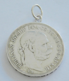 Münzanhänger 5 Korona Kronen Österreich 1900 Silber als Anhänger Ø3,6cm 24,17g