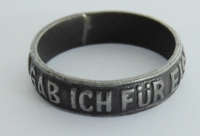Patriotischer Ring Gold gab ich für Eisen 1914 Reservistika I. WK