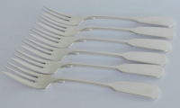 6 Kuchengabeln Auerhahn Spaten versilbert 150 - 15cm