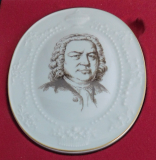 Wandbild Plakette Meissen Johann Sebastian Bach I. Wahl 16,7x14,3cm