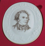Wandbild Plakette Meissen Franz Schubert I. Wahl 16,8x14,5cm
