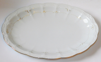 Hutschenreuther Viktoria Corona weiß-gold 1 ovale Platte 33x23cm #1462