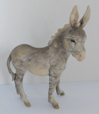 Porzellanfigur naturgetreu ausgeformter Esel AK Kaiser Bisquit farbig 16cm