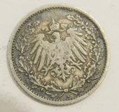 1/2 Mark Deutsches Reich 1905 A Silber 900 2,7g Ø2cm