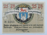 Altes Notgeld Pfarrkirchen a. Rott. 25 Pfennig Kriegsnotgeld