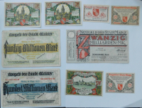 9x Notgeld Mainz 10 25 50 Pfennig 1921 50+100 Millionen 20 Milliarden 1923