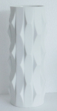 Op Art Vase Hutschenreuther Design Fuchs Bisquit weiß Relief 6137 30cm