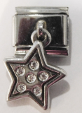 Original Nomination Modul 9mm mit Dangle Stern Silber 925 Zirkonia