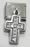 Original Nomination Modul 9mm mit Dangle Kreuz Silber 925 Zirkonia