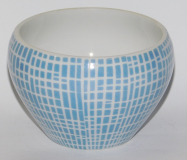 Arzberg Form 2000 Bastdekor blau Design Löffelhardt Zuckerdose OHNE Deckel Schale #1853