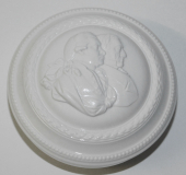 Deckeldose Villeroy & Boch Montclair Blanc berühmte Köpfe limitiert 1998 Ø12,5cm #855