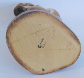 Holzfigur Junge und Engel mit Dudelsack farbig gefasst Anri Italy 14cm