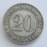 20 Pfennig Deutsches Reich 1887 J