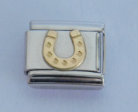 Original Nomination Modul Classic 9mm mit Gold Emblem Hufeisen