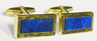 Manschettenknöpfe Gold 333 FS Franz Scheurle mit Lapislazuli 2,3x1,1cm
