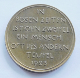 Alte Medaille Wucherer Teufel Inflation 1923 Hörnlein Ø3,8cm