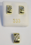 Edles Schmuckset Gold 333 helle Steinchen Ohrstecker + Anhänger