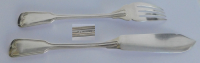 1 Fischmesser + 1 Fischgabel WMF Augsburger Faden Straußenmarke versilbert I/0