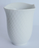 Vase Meissen Wellenspiel Relief weiß Sabine Wachs Becherform 10,5cm I.Wahl