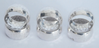 6 kleine Serviettenringe Hammerschlag Silber 835 Hermann Bauer Ø1,8 15,5g