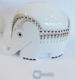 Spardose Porzellanfigur Elefant Höchst Design Colani orientalisch mit Schlüssel