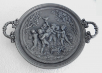 Eisenguss Relief Bacchantenschale Kunstguss Buderus Nackte Wein Ø20,5cm