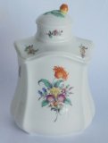 Teedose Nymphenburg bunte Blumen I. Wahl handbemalt ca8,8x7,4cm H 12,5cm