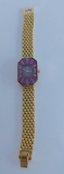 Elegante Damenarmbanduhr DAU Jowissa Swiss Made lila / Edelstahl goldfarben