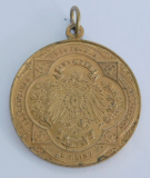 Original alte Bronze Medaille Bundesschiessen Mainz 1894 Ø3,6cm