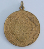 Original alte Bronze Medaille Bundesschiessen Mainz 1894 Ø3,6cm