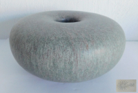 Design Keramik Vase Karin Scholz-Schäfer 1978 grün-grau-rötlich Ø17,5 H8,5cm