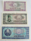 3 Banknoten Rumänien: 10 Lei - 25 Lei - 100 Lei 1966