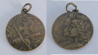 Bronze Medaille Germania Austria 1914 15 EK 1.WK Deutschland Österreich Ø2,8cm