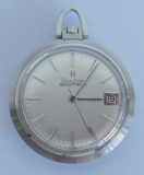 Vintage Bulova Accutron Frackuhr Taschenuhr Quartz silberfarben Ø3,5cm
