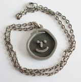 Anhänger Happy Face Smiley Zinn Jorgen Jensen Denmark mit Kette