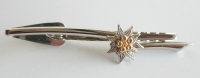 Krawattenklammer Krawattenhalter silberfarben mit Edelweiss 6,9cm Tracht