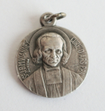 Kleiner Anhänger Medaille St. JBM Vianney / Sainte Philomene Silber vers. ? Ø1,6