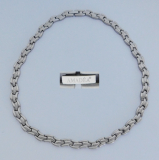 Amadéa Edelstahl Kette Gliederkette mit Muster 42,5cm